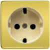 FD04335OB-A Обрамление розетки 2к+з, цвет bright gold беж. FEDE