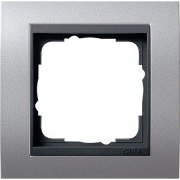 021106 Рамка Event Алюминий / Черный 1-постовая Gira