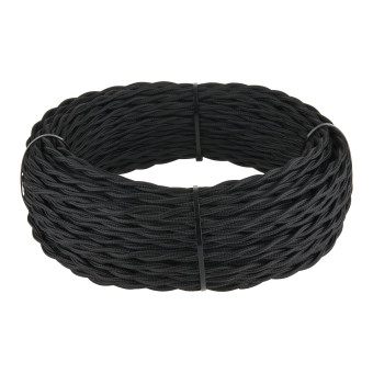 W6452608 Ретро кабель витой  2х2,5 (черный) Favorit Runda Werkel a050780