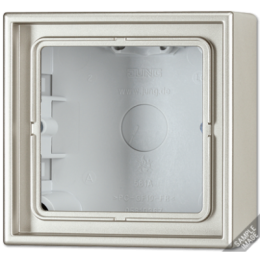AL2581A-L LS 990 Алюминий Коробка 1-я для накладного монтажа с встроенной рамкой и основанием Jung LS серия