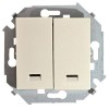 1591392-031 Выключатель двухклавишный с подсветкой, 16А 250В, винтовой зажим, слоновая кость Simon 15