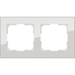 WL01-Frame-02 Рамка на 2 поста (дымчатый,стекло) Favorit Werkel a030786