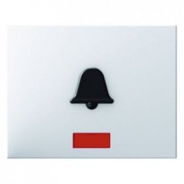 16517209 Клавиша с красной линзой и выступающим символом "Звонок" цвет: полярная белизна, с блеском K.1 Berker