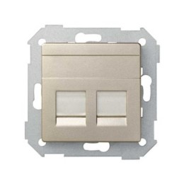 82009-34 Адаптер со шторками на 2 коннектора UTP (RJ45), SYSTIMAX, S82, S82N, шампань Simon