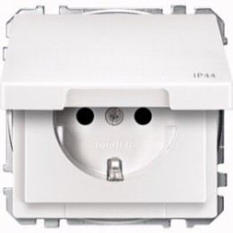 MTN2414-4019 Механизм розетки SCHUKO с крышкой, белый Merten