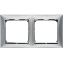 770332 Рамка Valena Алюминий матовый 2-постовая Legrand