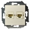 1591564-031 Розетка компьютерная двойная RJ45 кат.6а (АМР, FTP), слоновая кость Simon 15