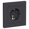 ATN001044 Atlasdesign Розетка с заземлением со шторками, 16А, в сборе, Карбон Schneider Electric