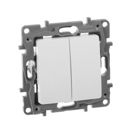 672202 Выключатель двухклавишный - Etika - 10 A - 250 В~ - белый Legrand
