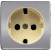 FD04335CB-A Обрамление розетки 2к+з,цвет bright chrome, беж FEDE