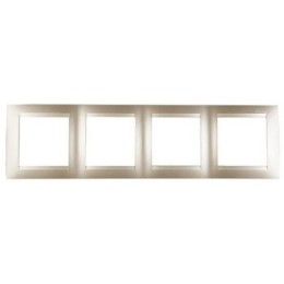 1500640-034 Рамка универсальная, 4 поста, шампань Simon 15