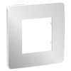 NU280255 Рамка Unica Studio Metal Хром / Белый 1-постовая Schneider Electric