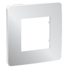 NU280255 Рамка Unica Studio Metal Хром / Белый 1-постовая Schneider Electric
