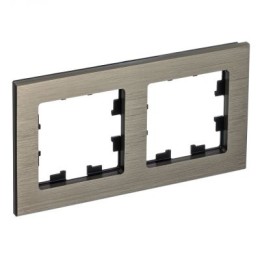 ATN312202 Рамка двойная Schneider Electric Atlasdesign Nature, латунь металл