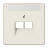 LS969-2NAUA LS 990 Бежевый Накладка 2-ой наклонной ТЛФ/комп розетки с полем для надписи Jung LS серия