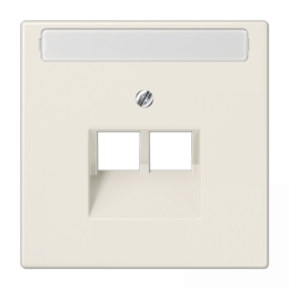 LS969-2NAUA LS 990 Бежевый Накладка 2-ой наклонной ТЛФ/комп розетки с полем для надписи Jung LS серия