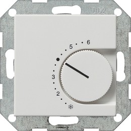 039727 Терморегулятор с переключающим контактом на 24V/10 (4)A белый матовый Белый Gira