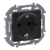 Розетка 2К+З - немецкий стандарт - 16 А - 250 В Антрацит Legrand INSPIRIA 673723