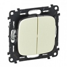 752805 Valena ALLURE. Выключатель двухклавишный 10А 250В с лицевой панелью. Безвинтовые зажимы. Слоновая кость Legrand 752805 Valena ALLURE. Выключатель двухклавишный 10А 250В с лицевой панелью. Безвинтовые зажимы. Слоновая кость Legrand