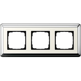 0213643 Рамка Classix Хром / Кремовый 3-постовая Gira