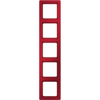 10156062 Рамка Q.1 Красный бархат 5-постовая вертикальная Berker
