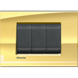 LNA4802OA Рамка LivingLight Квадрат Золото 2-модульная Bticino