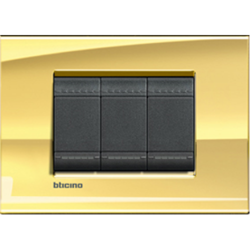 LNA4802OA Рамка LivingLight Квадрат Золото 2-модульная Bticino