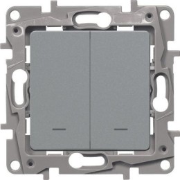 672436 Зарядное устройство с двумя USB-разьемами тип A-тип С 240В/5В 3000мА - Etika - Цвет Алюминий Legrand