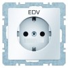 47436009 Штепсельная розетка SCHUKO с оттиском цвет: полярная белизна, с эффектом бархата с оттиском "EDV", цвет: черная, Q.1 Berker