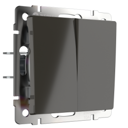 WL07-SW-2G-2W Выключатель двухклавишный проходной (серо-коричневый) Antik Werkel a029874