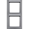 10526094 Рамка с полем для надписей Q.3 Алюминий с эффектом бархата 2-постовая вертикальная Berker