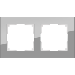 WL01-Frame-02 Рамка на 2 поста (серый,стекло) Favorit Werkel a030776