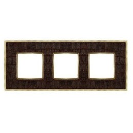 FD01443AOB Рамка Belle Epoque Tapestry Alicoco brown / bright gold 3-постовая гор/верт. Fede