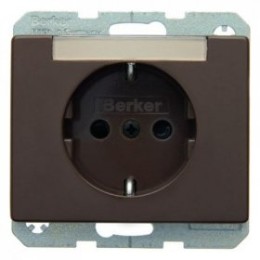47380001 Штепсельная розетка SCHUKO с полем для надписей цвет: коричневый, с блеском Arsys Berker