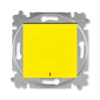 Переключатель одноклавишный с подсветкой ABB Levit контрольная жёлтый / дымчатый чёрный 3559H-A25445 64W 2CHH592545A6064