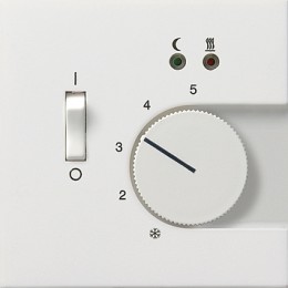 0392112 Терморегулятор с размыкающим контактом, выключателем и контрольной лампой Белый Gira F100