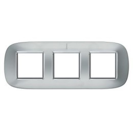 HB4802/3XC Рамка Axolute Овал Зеркальный алюминий 2+2+2 модуля Bticino