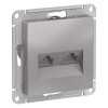 ATN000385 Atlasdesign Розетка двойная компьютерная RJ45+RJ45, кат.5E, механизм, Алюминий Schneider Electric