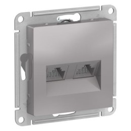 ATN000385 Atlasdesign Розетка двойная компьютерная RJ45+RJ45, кат.5E, механизм, Алюминий Schneider Electric