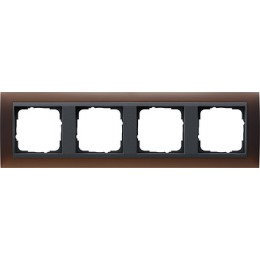 021413 Рамка Event Темно-коричневый / Черный 4-постовая Gira