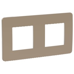 NU280426 Рамка Unica Studio Color Песочный / Белый 2-постовая Schneider Electric