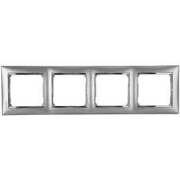 770334 Рамка Valena Алюминий матовый 4-постовая Legrand