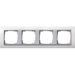 021471 Рамка Event Белый / Алюминий 4-постовая Gira