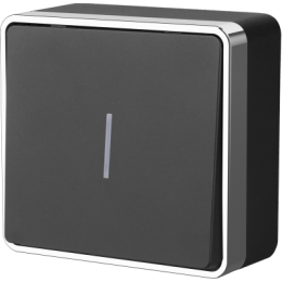 WL15-01-04 Выключатель одноклавишный с подсветкой Gallant (черный/хром) Gallant Werkel a041691