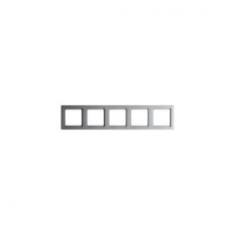 10156084 Рамка Q.1 Алюминий с эффектом бархата 5-постовая Berker