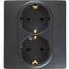 672623 Розетка 2 x 2К+З - немецкий стандарт - винтовые зажимы - 16 А - 250 В~ - Etika - антрацит Legrand