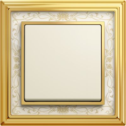 1754-0-4570 Рамка Dynasty Латунь полированная, белая роспись 1-постовая ABB