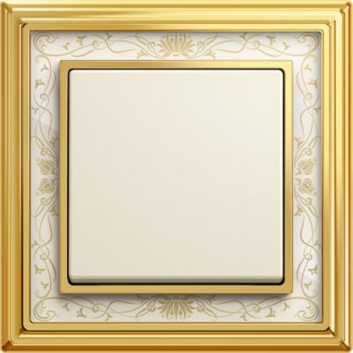 1754-0-4570 Рамка Dynasty Латунь полированная, белая роспись 1-постовая ABB