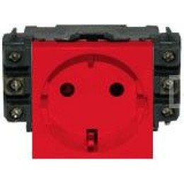 077611 Mosaic DLP Розетка 2м 2к+З немецкий стандарт красная Legrand