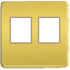 FD04318OR-A Монтажная плата для 2-х инф. разъемов RJ-45 бежевый, цвет Real Gold FEDE
